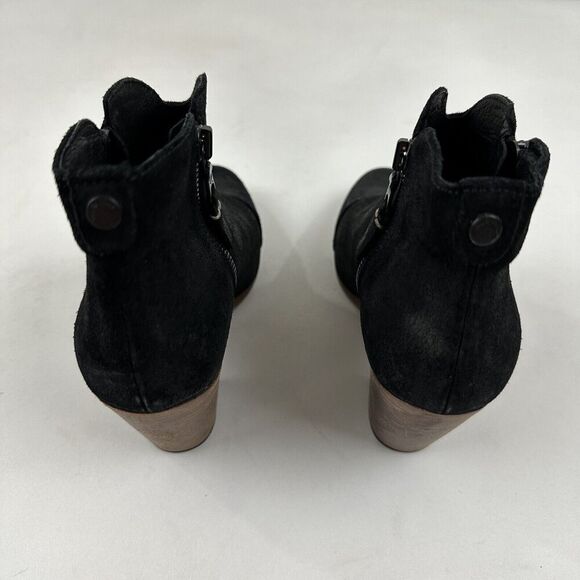 RAG & BONE NEW YORK Margot Black Leather Heeled Side Zip Ankle Booties 7.5/37.5 - Picture 6 of 13